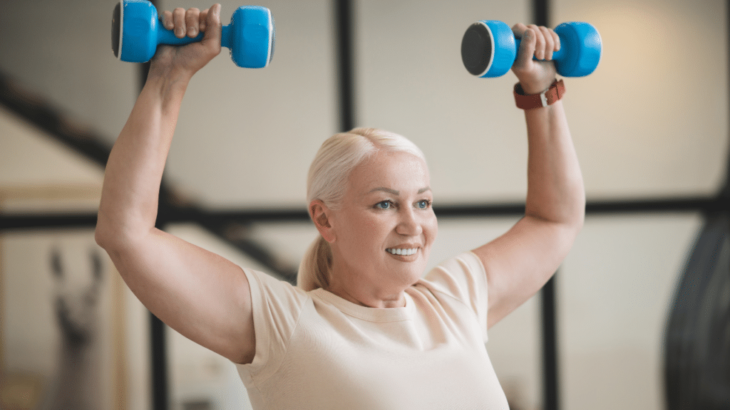 woman easily lifting weights as a testament to Why Strength Training in Older Women Matters in Texas