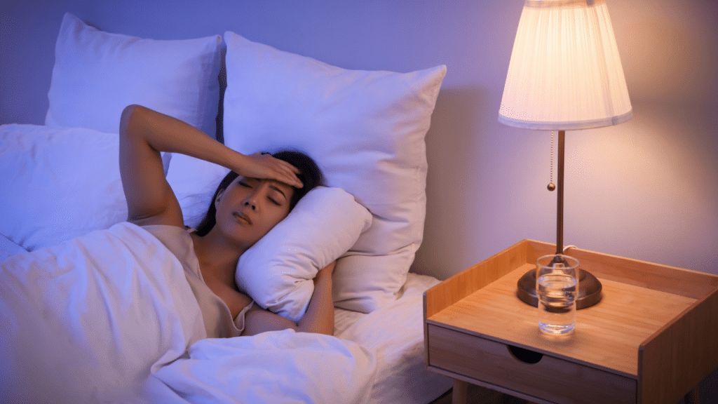 Woman unable to sleep without knowing Long-Term Use of Melatonin Supplements May Have Heart Issues