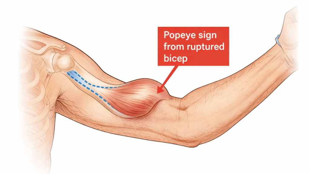 Popeye sign of Choosing Between Surgical and Non-Surgical Paths for Ruptured Biceps in the Shoulder