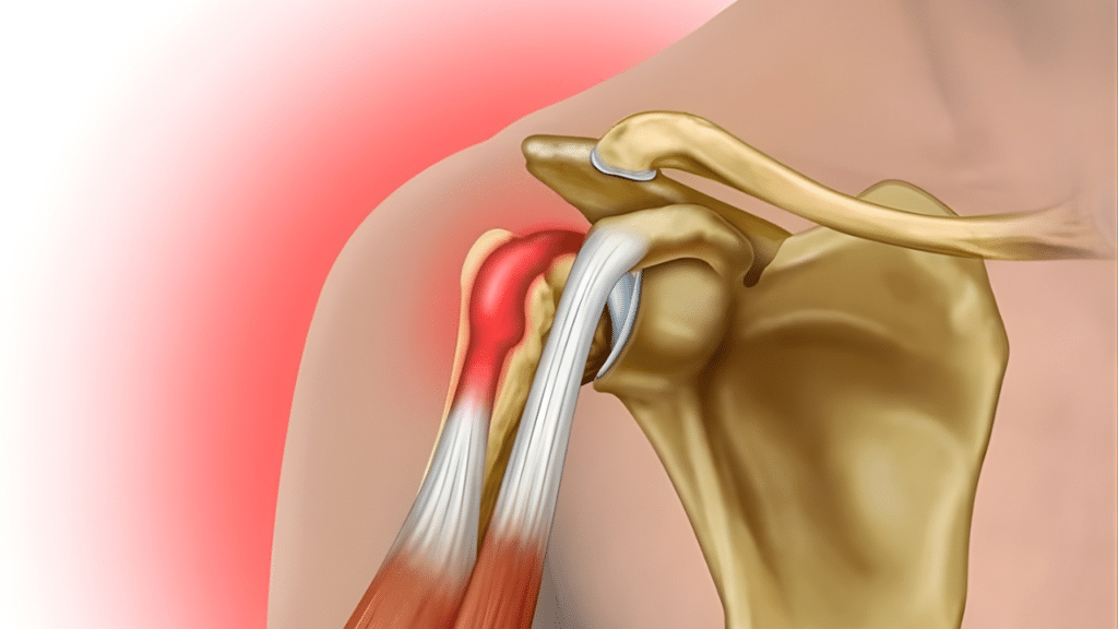 Shoulder pain highlighted for When Shoulder Pain Means Bicipital Tendonitis