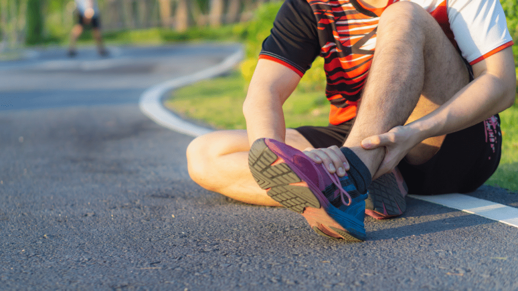 using ice versus heat in in-home physical therapy in austin, tx as someone holds their ankle in pain